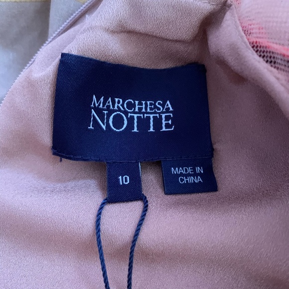 Marchesa Notte Pink/magenta floral embroidery gown - Picture 5 of 7